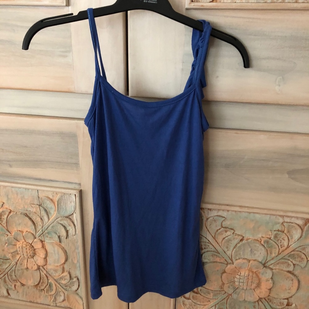 47 Street Blue Ruffled Tank - Picture 4 of 4